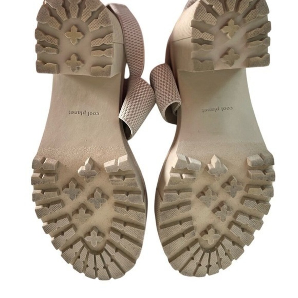 Steve Madden 90s Chunky Mod Neutral Platform Block Heel Dress Sandals Size 10 - Picture 8 of 8